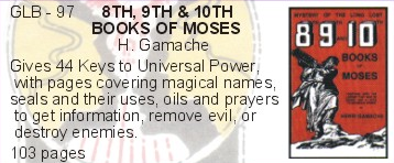 seals from the 8th 9th 10th books of moses