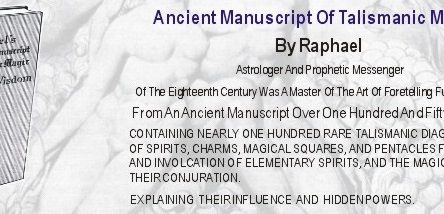 ANCIENT MANUSCRIPT OF TALISMANIC MAGIC – RAPHAEL